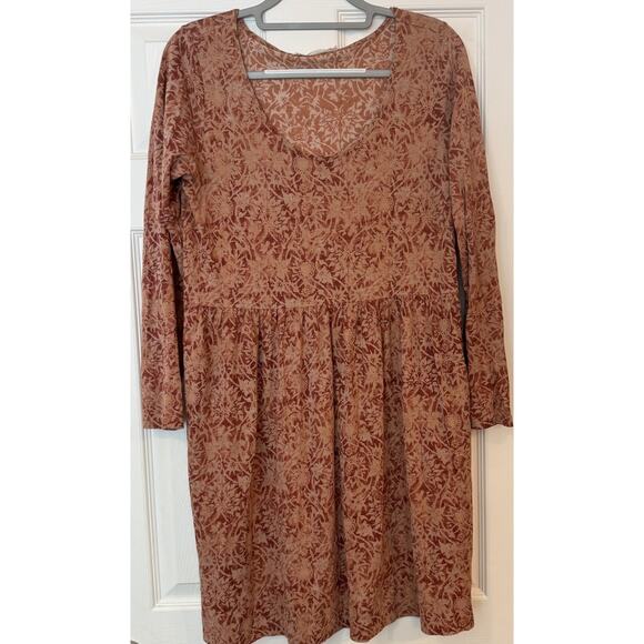 Peruvian Connection Tunic Dress Sz MED Brown Lightweight Pima Cotton Autumncore - Picture 1 of 10